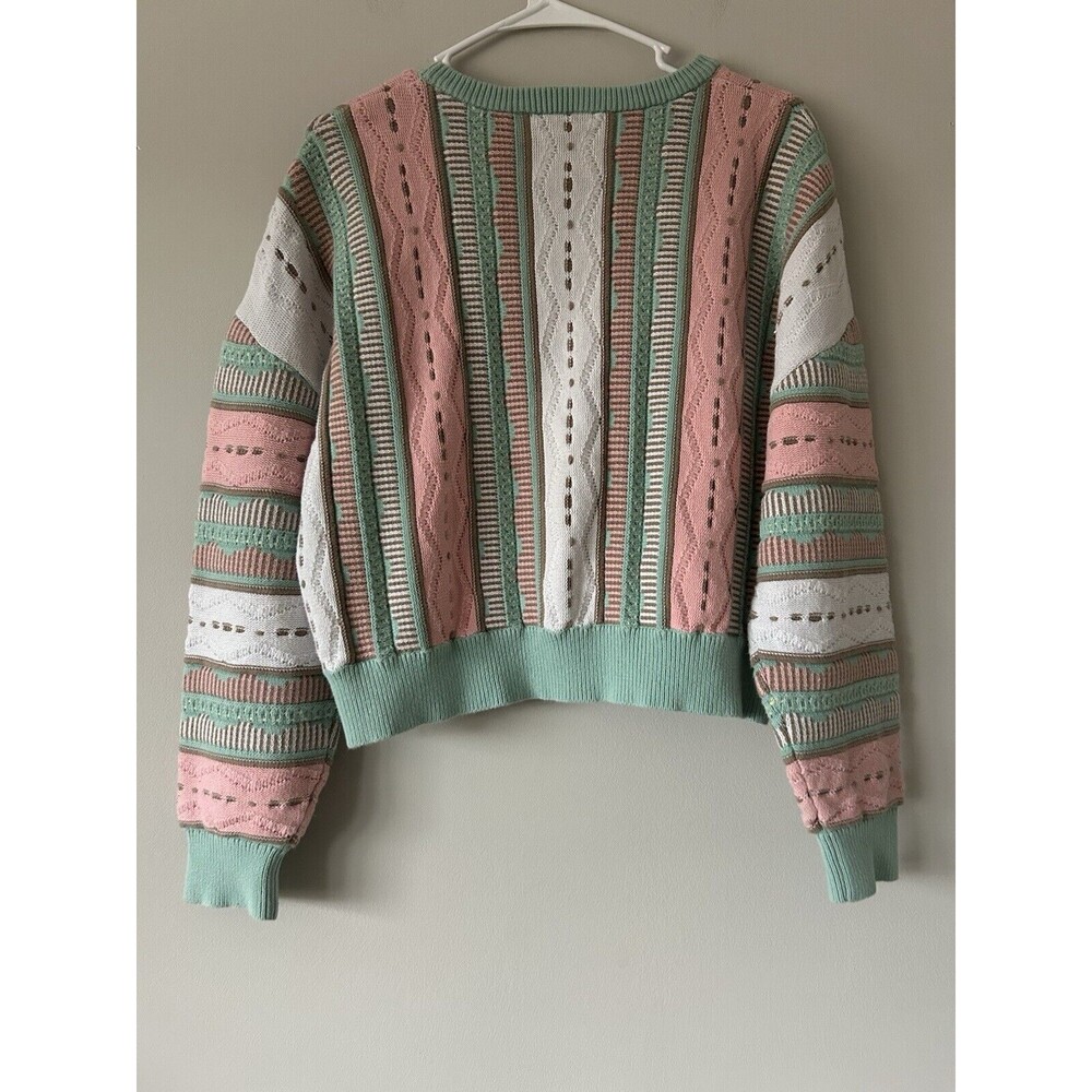 Cools Club Coogi Style Sweater Size 12 Groovy Unique Colorful Slightly Cropped - Picture 2 of 10